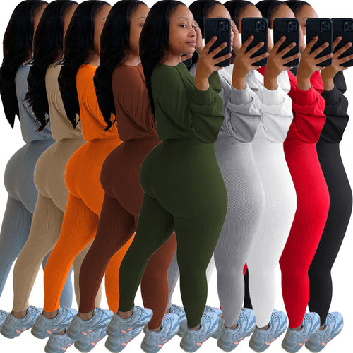 Ladies Sporty, fitted set with casual sweatshirt and Lune London leggings