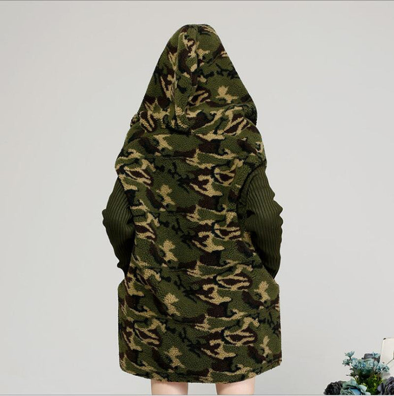 Ladies' hoodie jacket with modern camouflage design and cozy interior Lune London