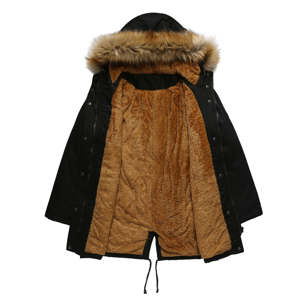 Ladies warm outdoor parka with removable hood and luxurious faux fur Lune London
