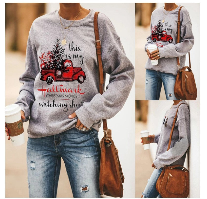 Sweatshirt pour femmes avec motif festif et coupe décontractée Chic & Stil
