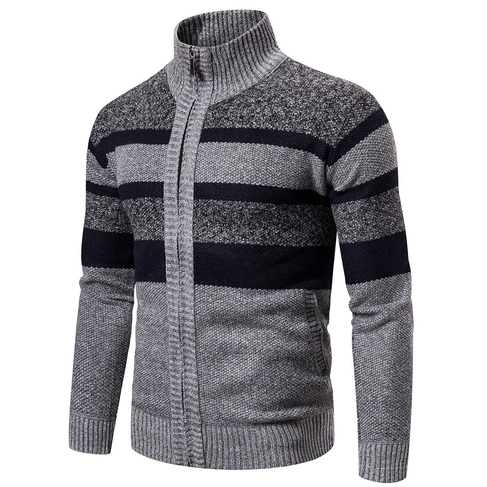 Men's knit jacket with modern high collar Lune London