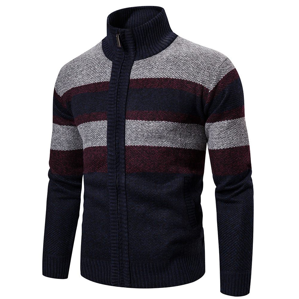 Men's knit jacket with modern high collar Lune London