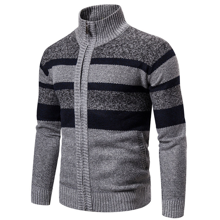 Men's knit jacket with modern high collar Lune London