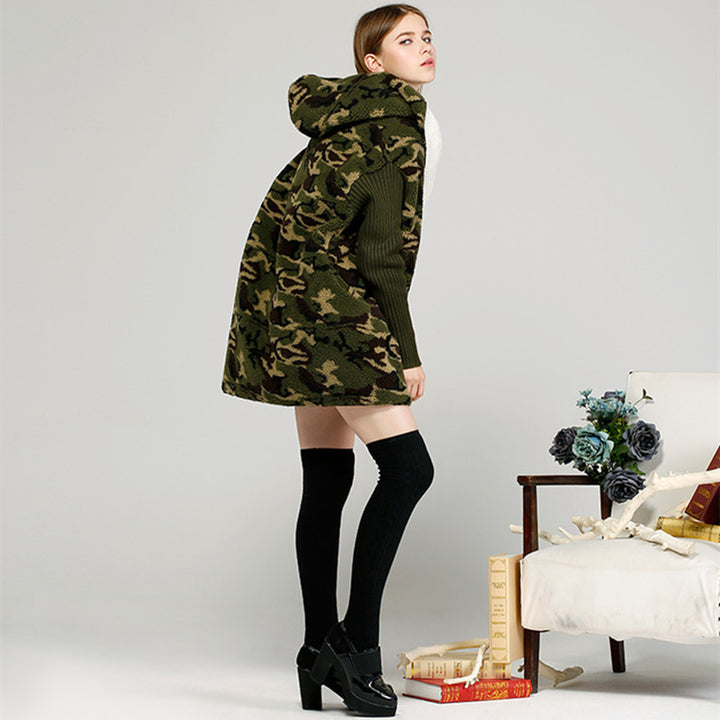 Ladies' hoodie jacket with modern camouflage design and cozy interior Lune London
