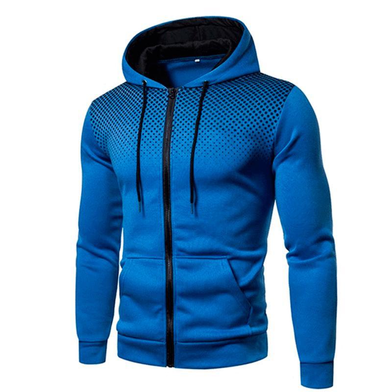 Sporty hooded jacket for men with full zipper and breathable inserts Lune London