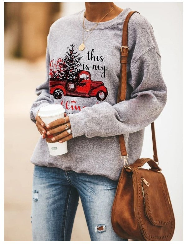Sweatshirt pour femmes avec motif festif et coupe décontractée Chic & Stil