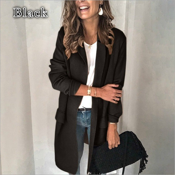 Ladies Long Wool Coat with Elegant Chic and Stylish Pockets
