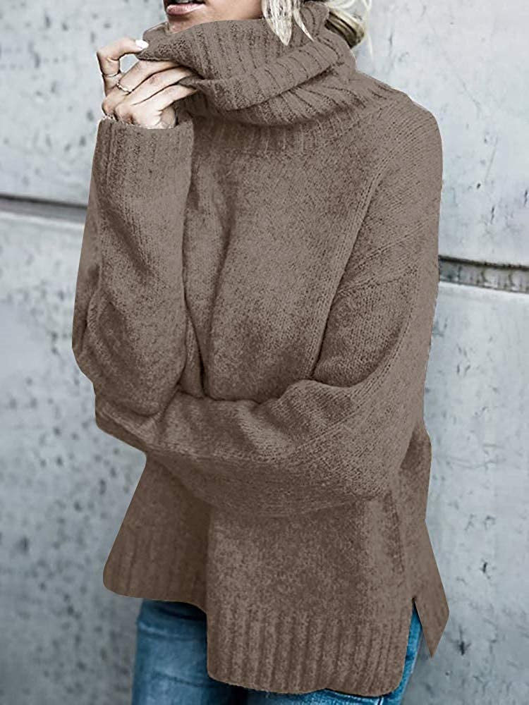 Chunky knit sweater for women with high collar and relaxed fit Lune London