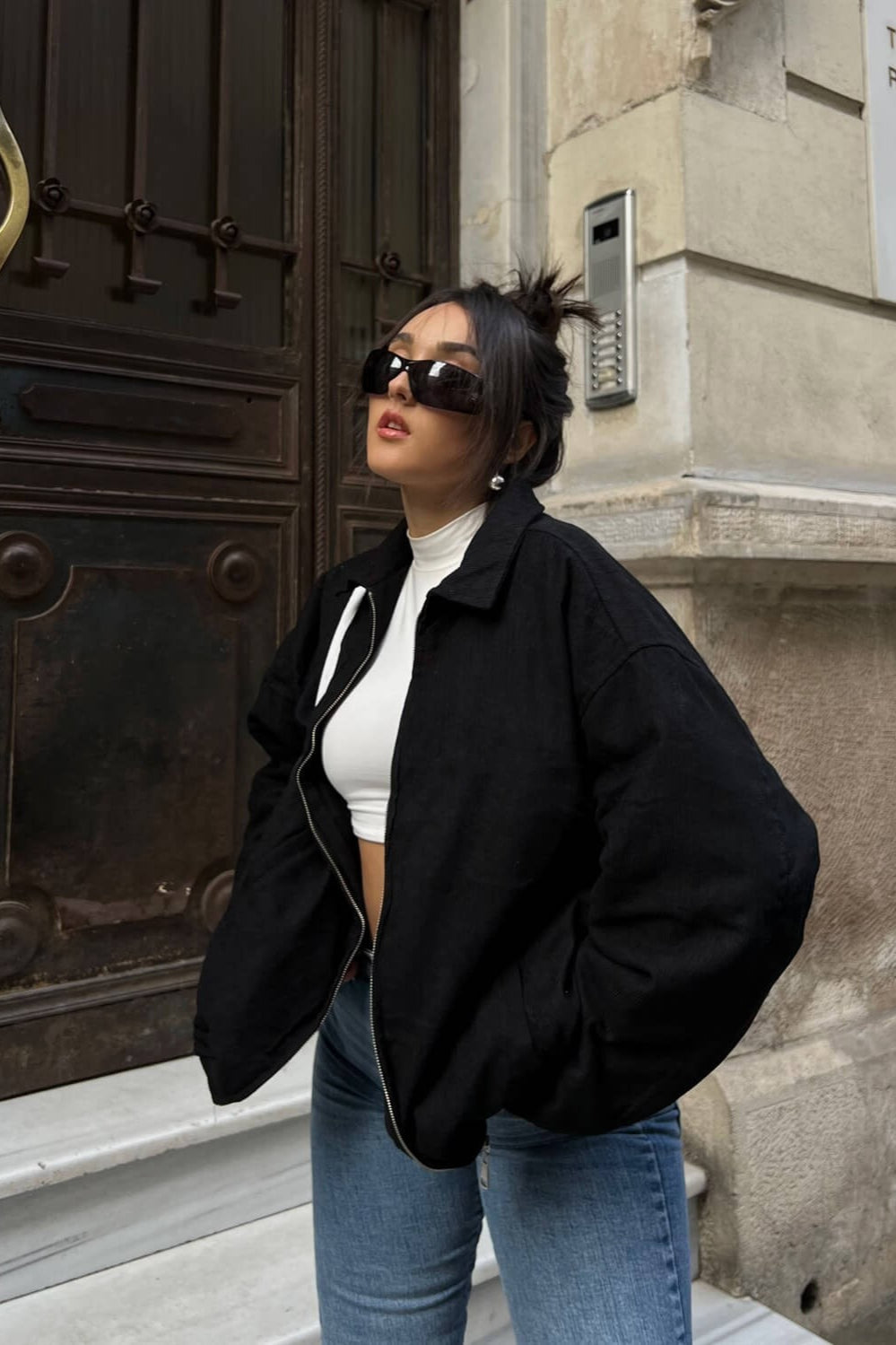 Lune London | Stand Collar Sweatshirt Jacket