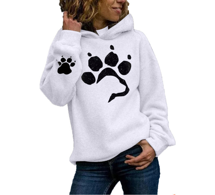 Pullover à capuche pour femmes avec motif de pattes d'animal et coupe confortable Lune London
