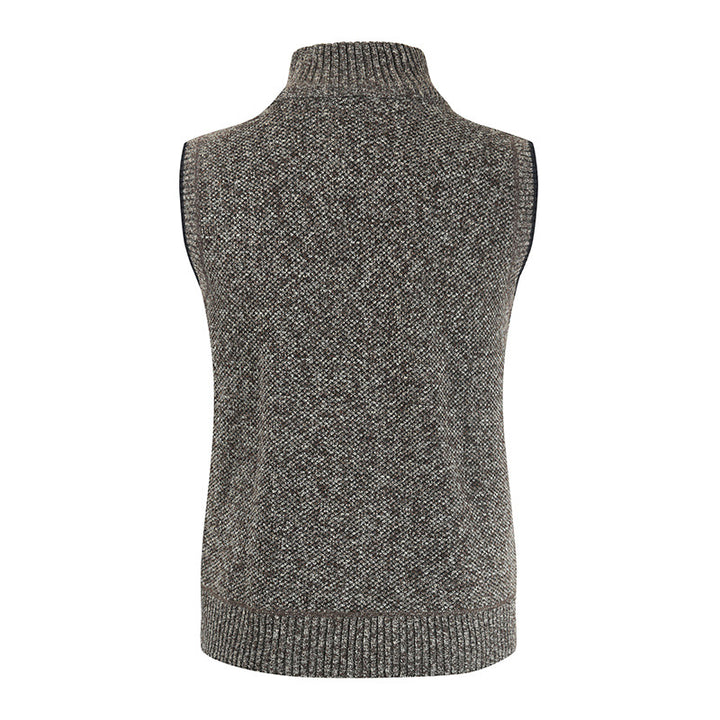 Men's elegant knitted vest with high collar and full zip Lune London