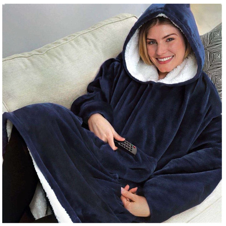 Women Large Soft Fleece Hoodie with Practical Pockets Lune London