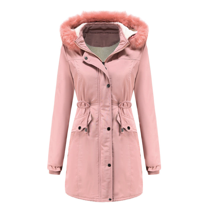 Fashionable functional jacket for women with removable hood and cozy faux fur Lune London