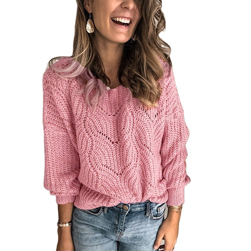 Ladies Chunky Knit Sweater with Creative Braid Pattern Lune London
