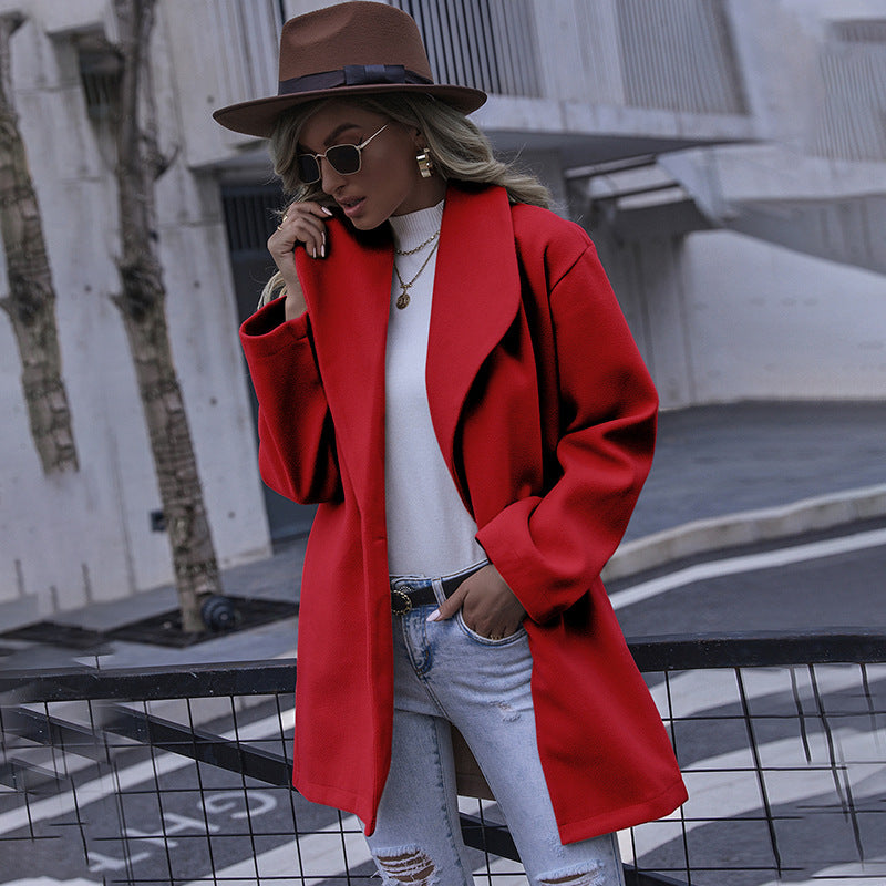Ladies oversized trendy coat in soft material Lune London