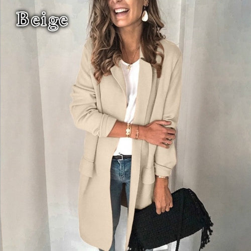 Ladies Long Wool Coat with Elegant Chic and Stylish Pockets