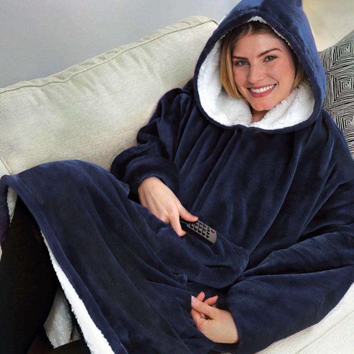 Women Large Soft Fleece Hoodie with Practical Pockets Lune London