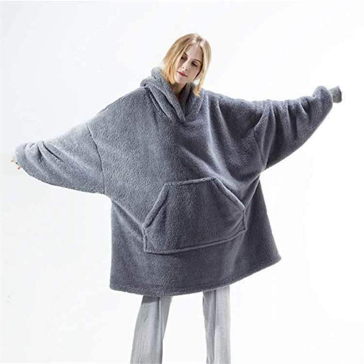 Women Large Soft Fleece Hoodie with Practical Pockets Lune London
