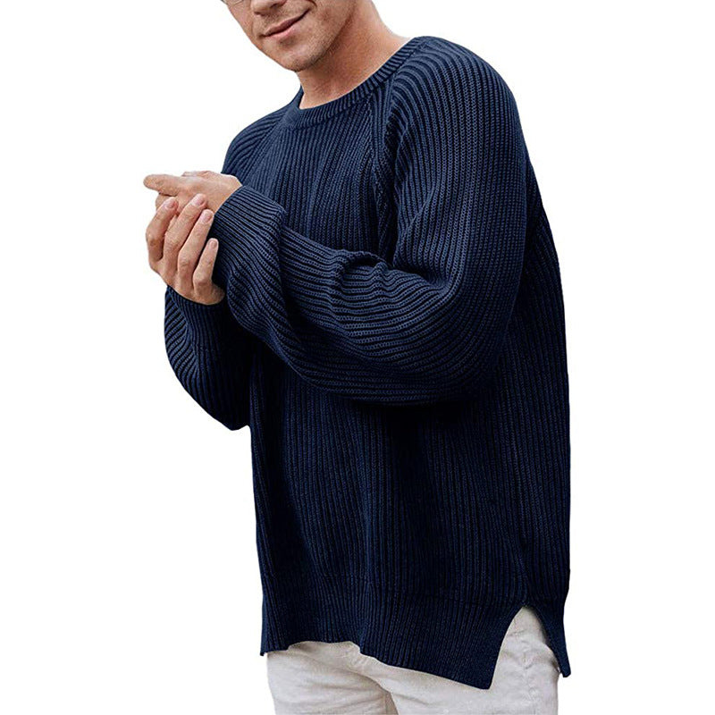 Casual knit sweater for men with ribbed structure and comfortable fit Lune London