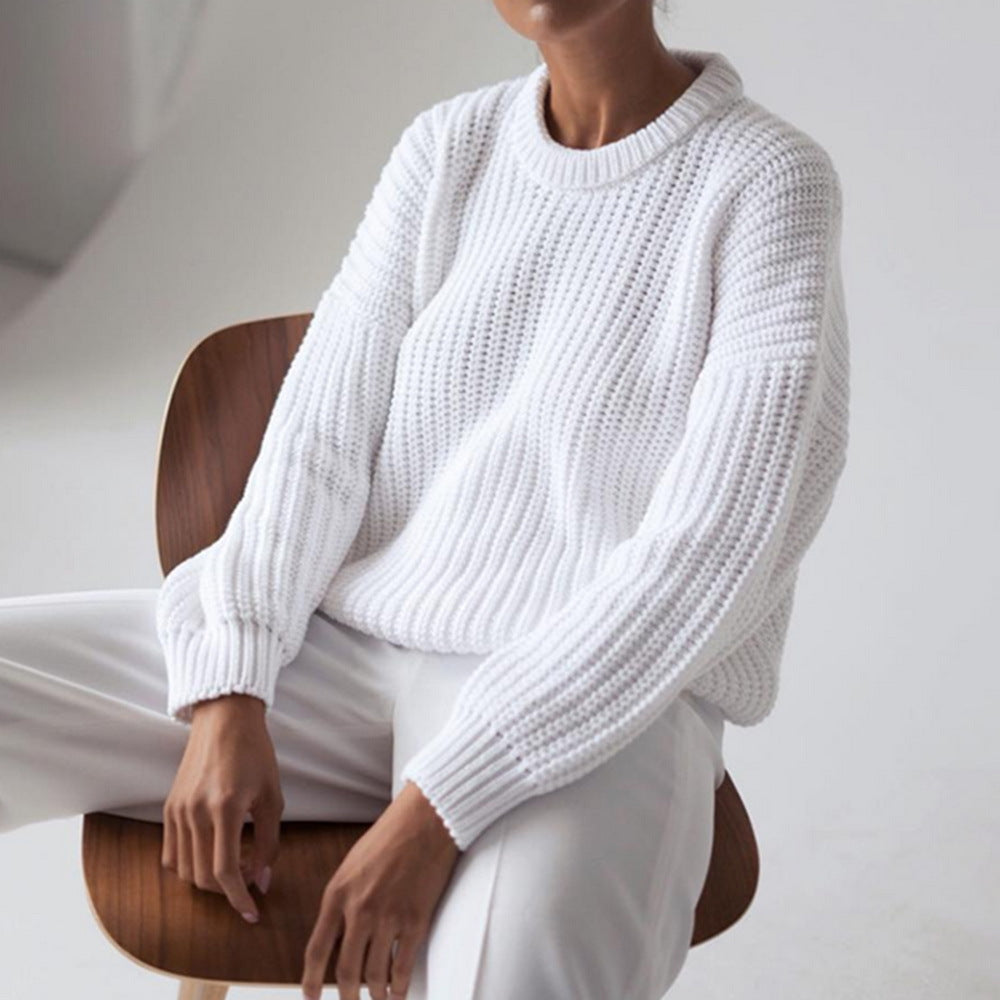 Women’s chunky knit sweater with a loose fit and elegant ribbed design Lune Londonl