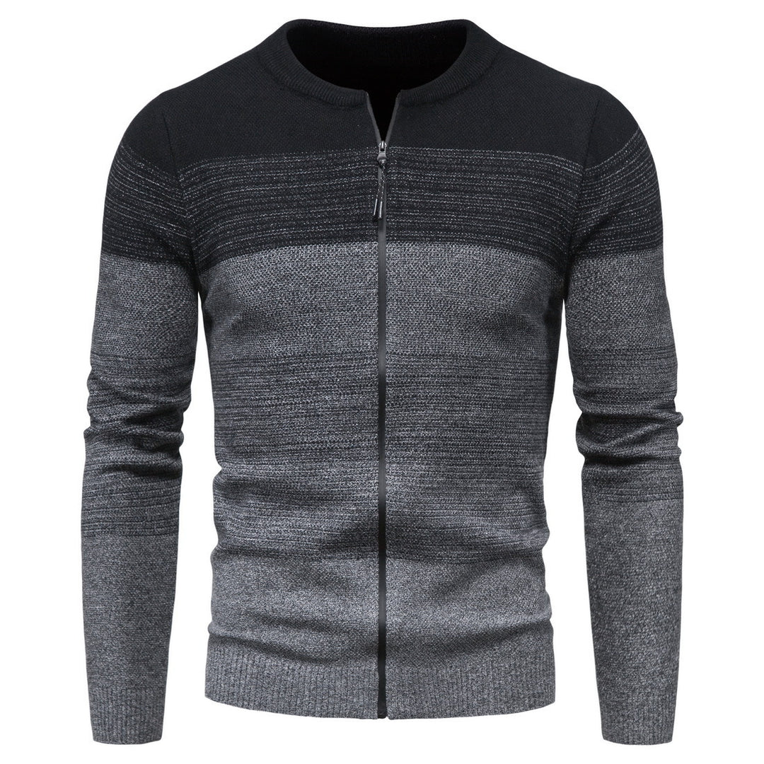 Fashionable men's knit jacket with full zip and gradient colors Lune London