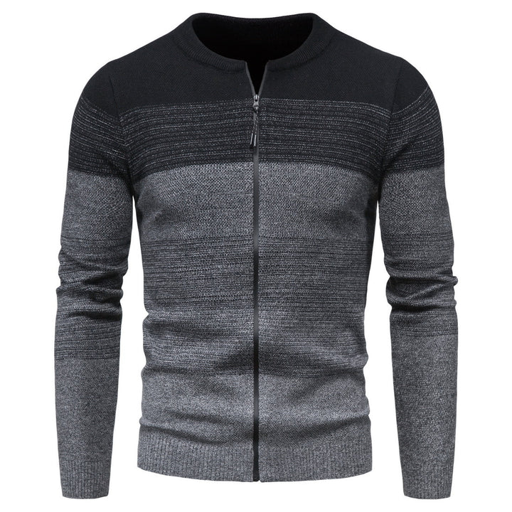 Fashionable men's knit jacket with full zip and gradient colors Lune London