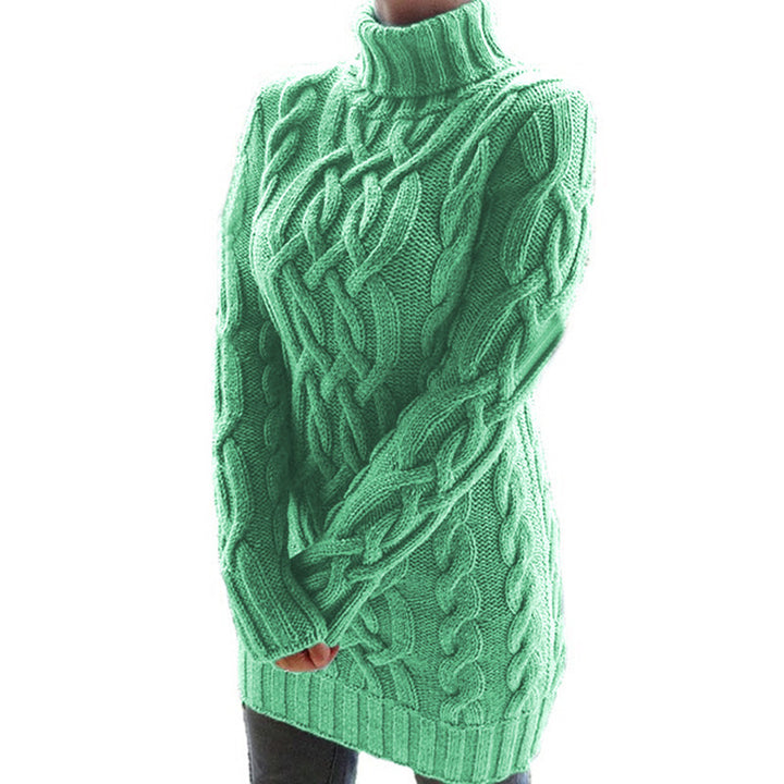 Knitted sweater for women with turtleneck and Lune London structured pattern
