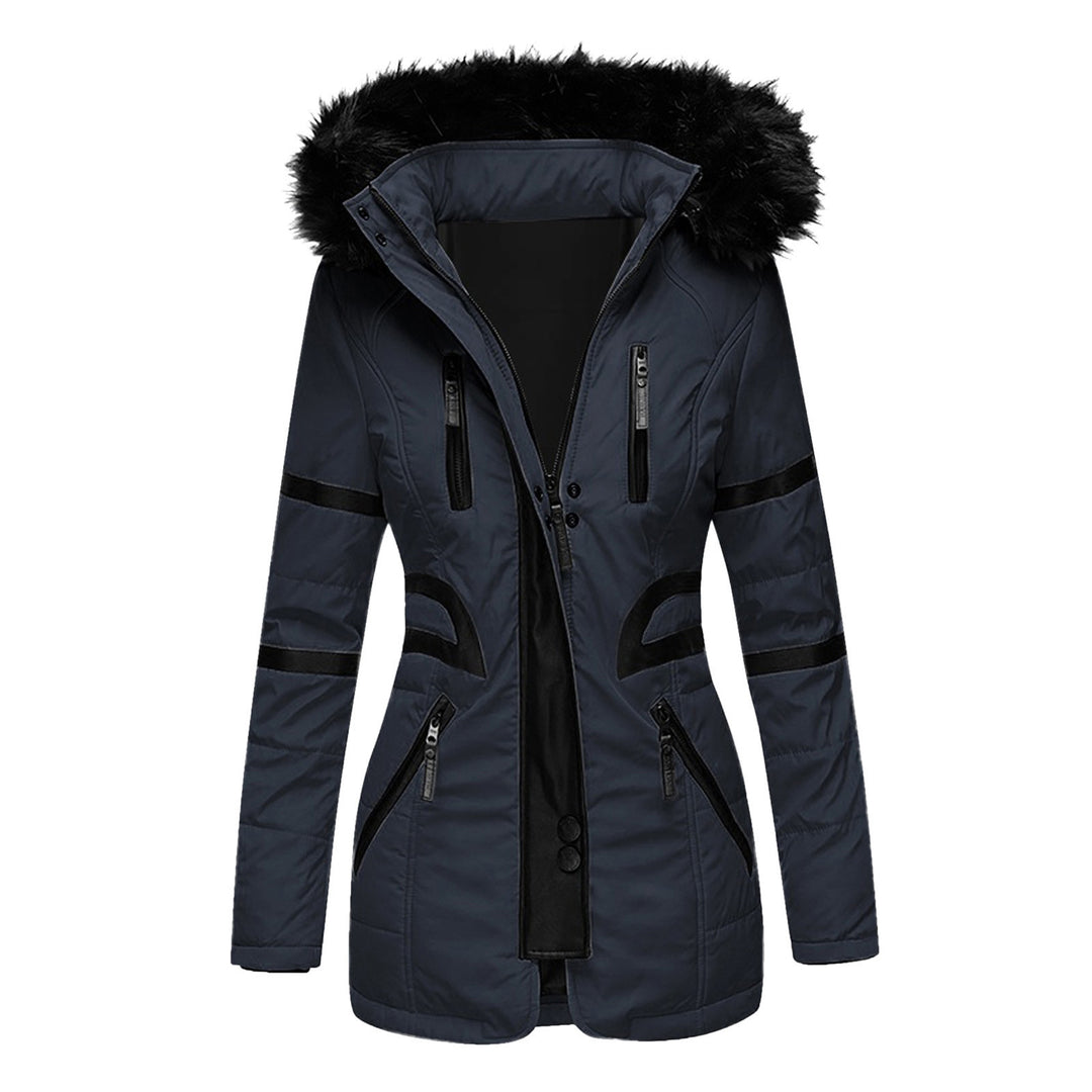 Insulated parka jacket for women with removable faux fur collar and versatile pockets Lune London