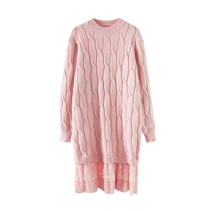 Robe en tricot pour femme avec jupon en chiffon élégant Chic & Stil