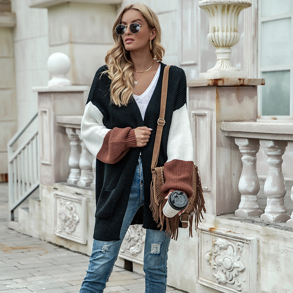 Knit cardigan for women with open sleeves and practical pockets Lune London