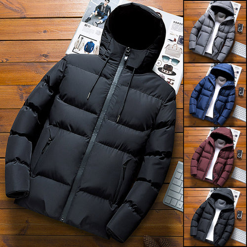 Insulated outdoor jacket for men with removable hood Lune London