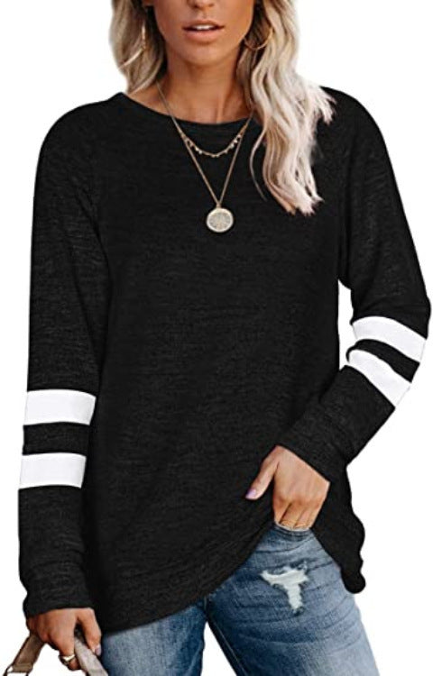 Casual long sleeve t-shirt for women with contrasting sleeve details Lune London