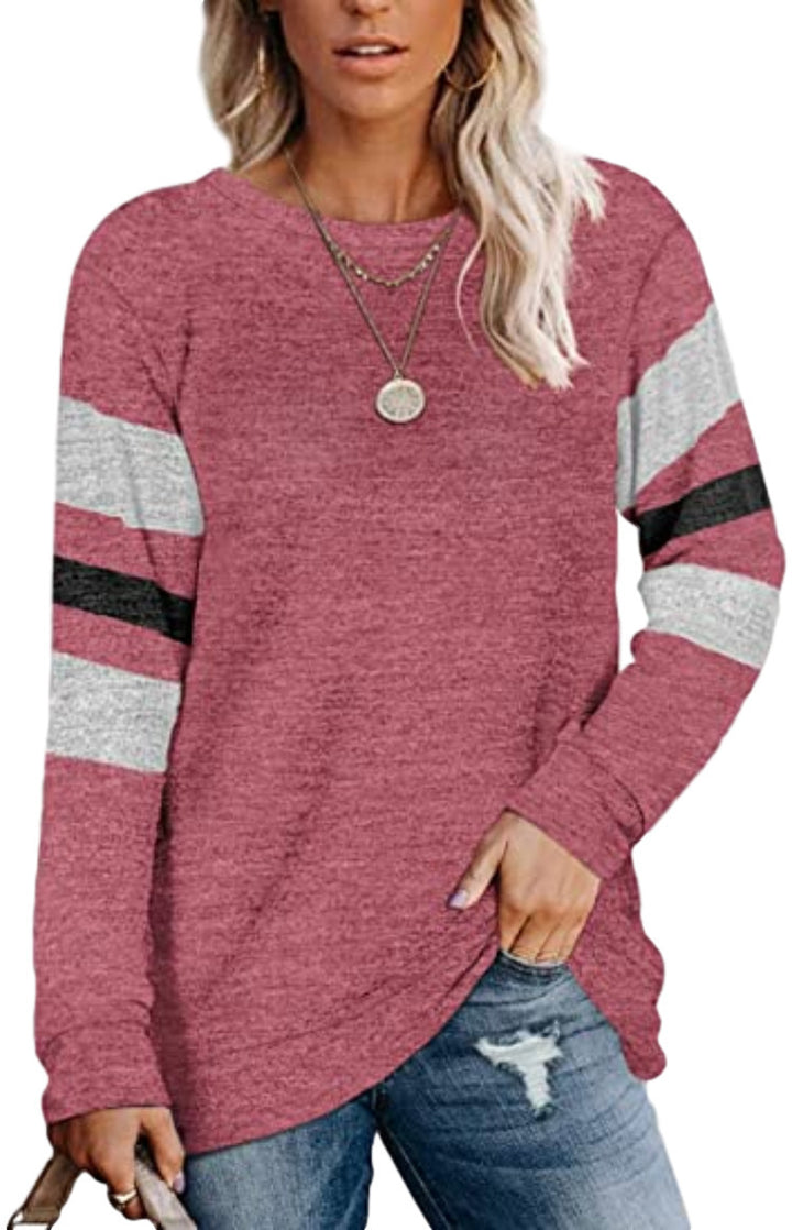 Casual long sleeve t-shirt for women with contrasting sleeve details Lune London