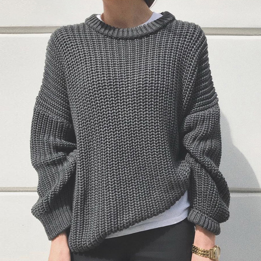 Women’s chunky knit sweater with a loose fit and elegant ribbed design Lune Londonl