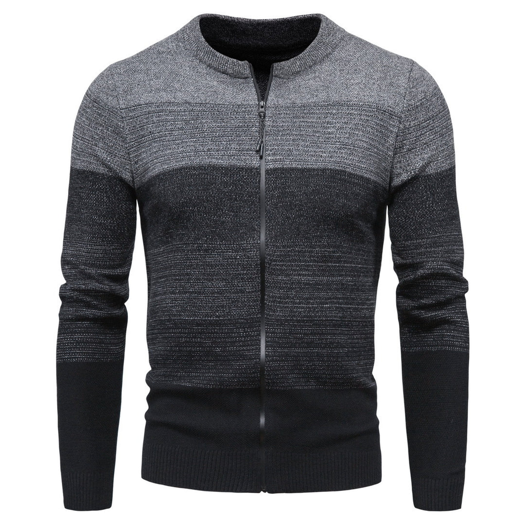 Fashionable men's knit jacket with full zip and gradient colors Lune London
