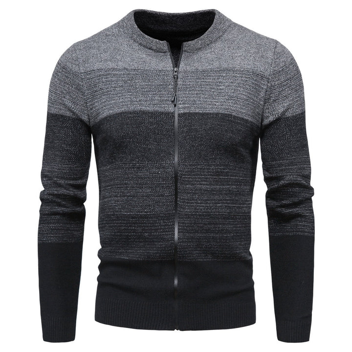 Fashionable men's knit jacket with full zip and gradient colors Lune London