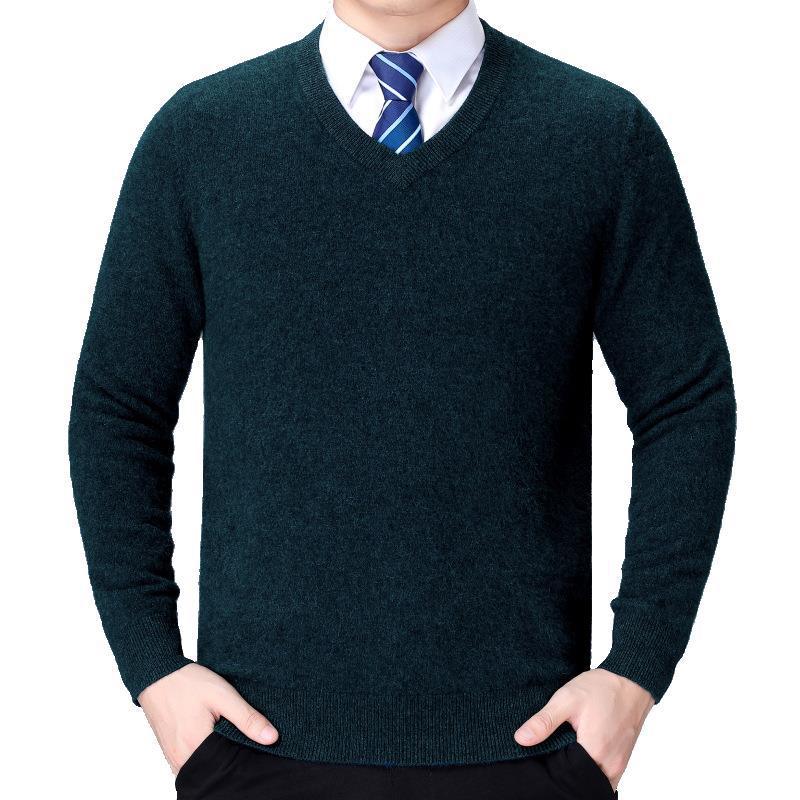 V-neck sweater made of soft cotton blend for men Lune London