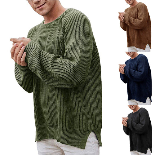 Casual knit sweater for men with ribbed structure and comfortable fit Lune London