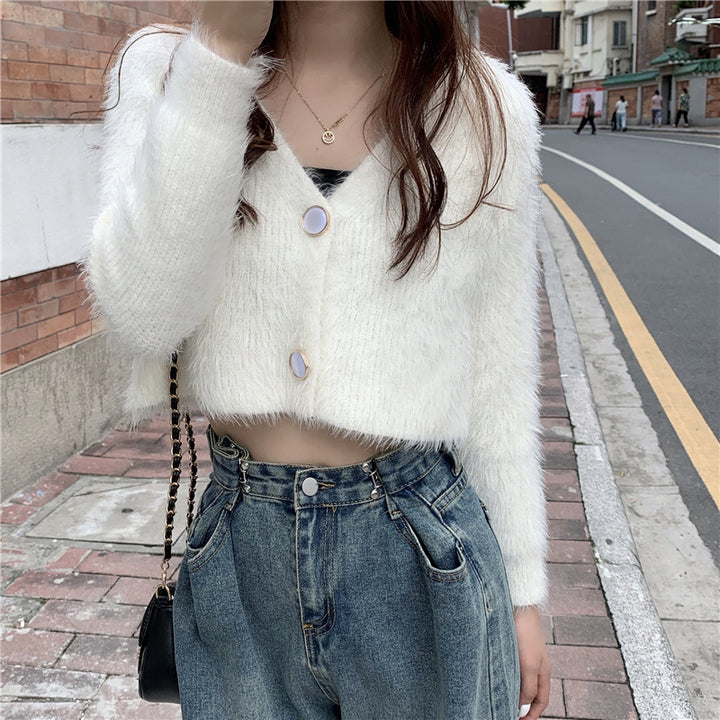Gilet Cozy pour femmes avec décolleté en V et détails de boutons Chic & Stil