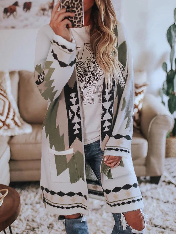 Women's size, striped pullover with ethnic patterns Lune London
