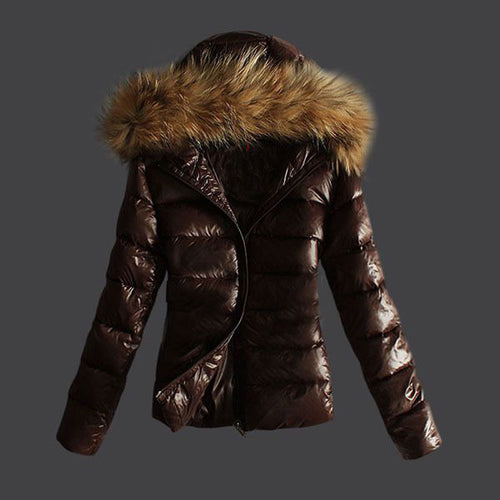 Quilted jacket for women with removable faux fur collar and modern cut Lune London