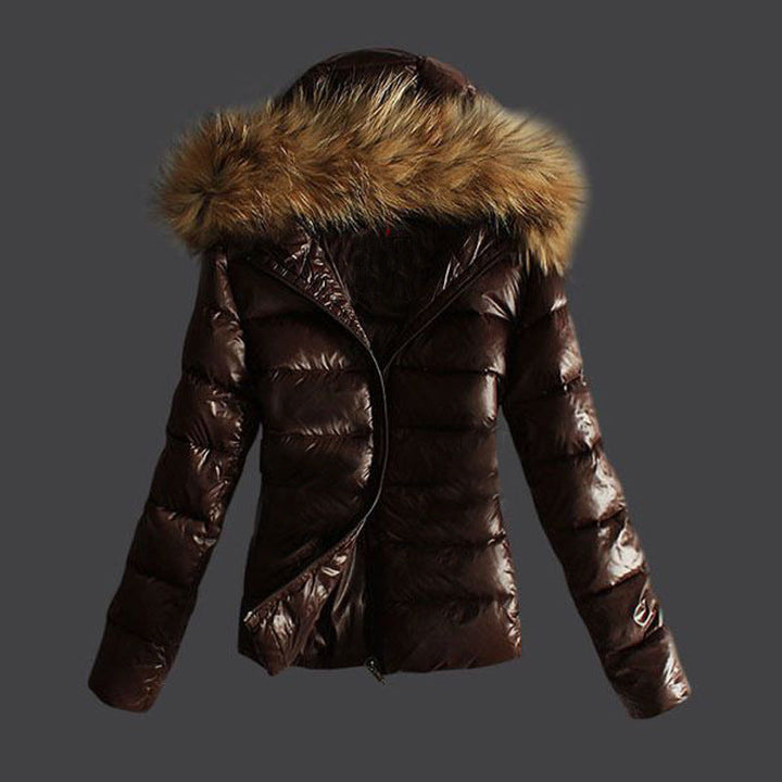 Women's Quilted Jacket with Removable Faux Fur Collar and Modern Cut Lune London