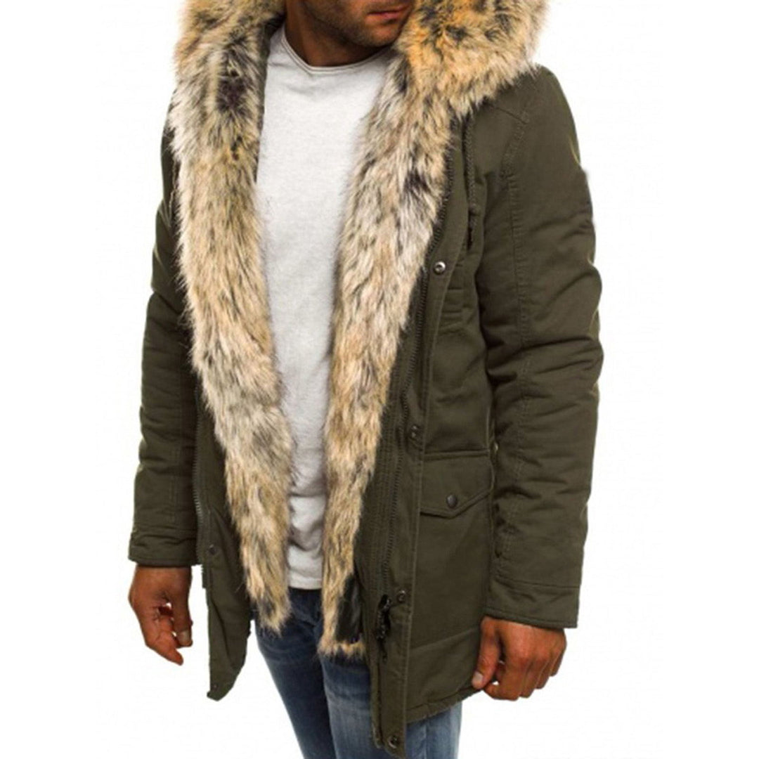 Men's parka lined with removable faux fur collar Lune London