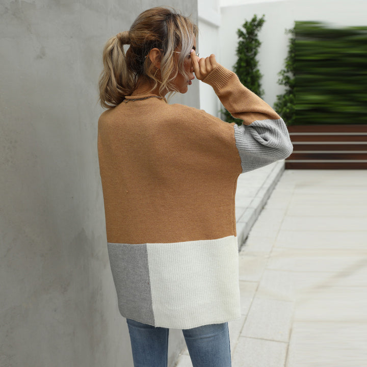 Pull décontracté pour femmes avec des éléments de bloc de couleur à la mode Chic & Stil