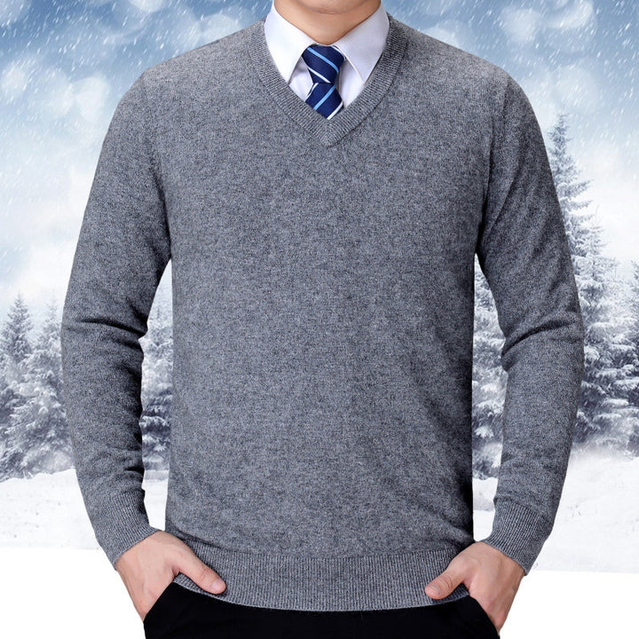 V-neck sweater made of soft cotton blend for men Lune London