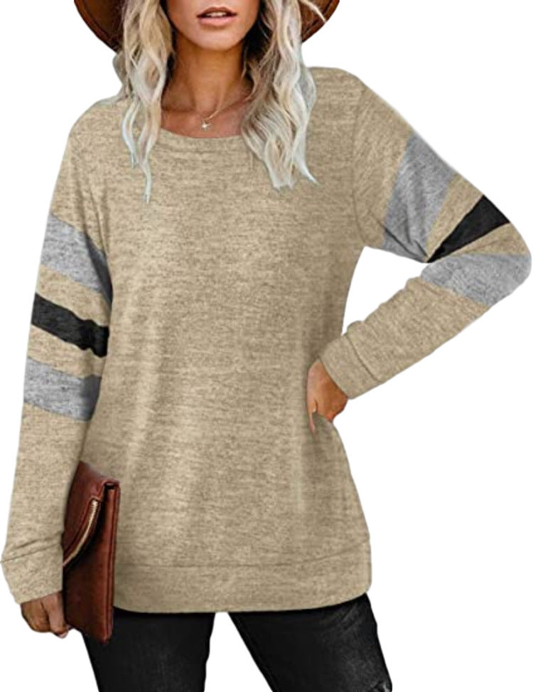 Casual long sleeve t-shirt for women with contrasting sleeve details Lune London
