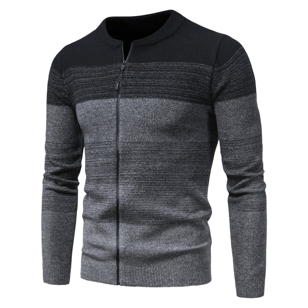 Fashionable men's knit jacket with full zip and gradient colors Lune London