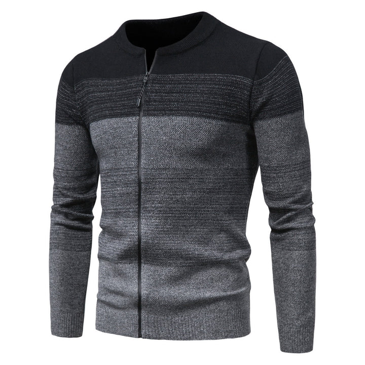 Fashionable men's knit jacket with full zip and gradient colors Lune London