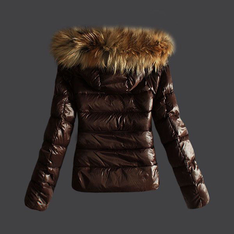Women's Quilted Jacket with Removable Faux Fur Collar and Modern Cut Lune London