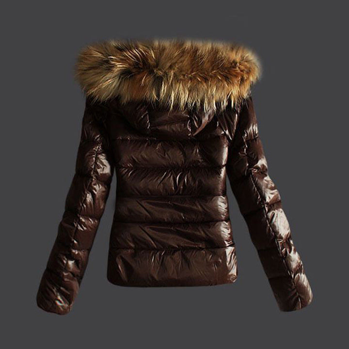Women's Quilted Jacket with Removable Faux Fur Collar and Modern Cut Lune London
